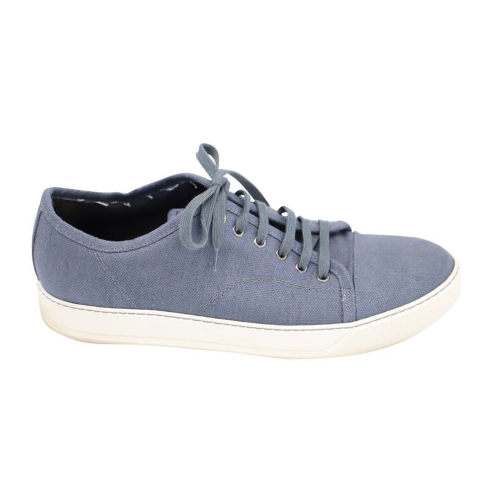 Lanvin Woven Low Top Sneakers in Blue Linen